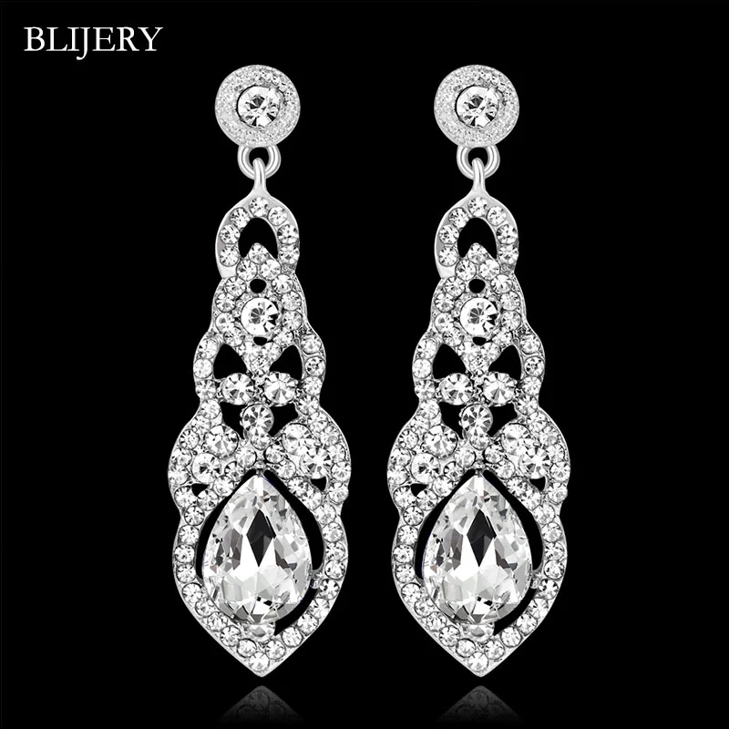 BLIJERY Silver Champagne Red Blue Color Crystal Wedding Long Earrings for Women Fashion Bridal Drop Earrings Wedding Jewelry
BLIJERY Silver Champagne Red Blue Color Crystal Wedding Long Earrings for Women Fashion Bridal Drop Earrings Wedding Jewelry