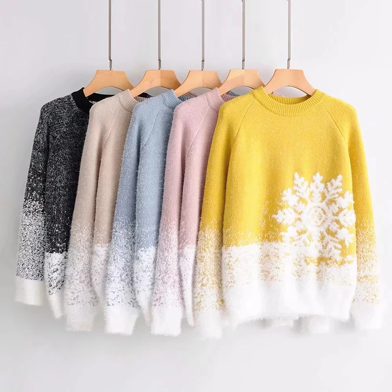 2018 New Women Christmas Sweater Autumn Winter Warm Thick Snow Print Pullover Black Party Knitwear Clothes pull hiver femme
2018 New Women Christmas Sweater Autumn Winter Warm Thick Snow Print Pullover Black Party Knitwear Clothes pull hiver femme