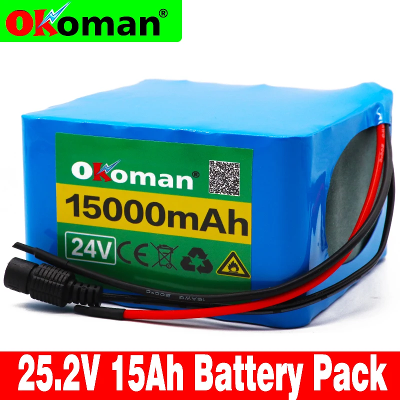 OKoman 6S6P 24V 15Ah 25.2V lithium battery pack batteries for electric motor bicycle ebike scooter wheelchair cropper with BMS
OKoman 6S6P 24V 15Ah 25.2V lithium battery pack batteries for electric motor bicycle ebike scooter wheelchair cropper with BMS