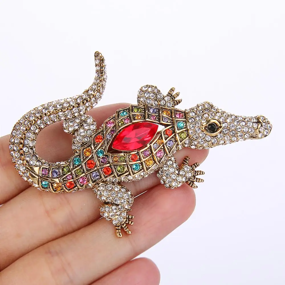 Tuliper Retro Crocodile Alligator Animal Brooch Pin Austrian Crystal Brooches For Women Party Jewelry Gift Antique Gold Tone
Tuliper Retro Crocodile Alligator Animal Brooch Pin Austrian Crystal Brooches For Women Party Jewelry Gift Antique Gold Tone