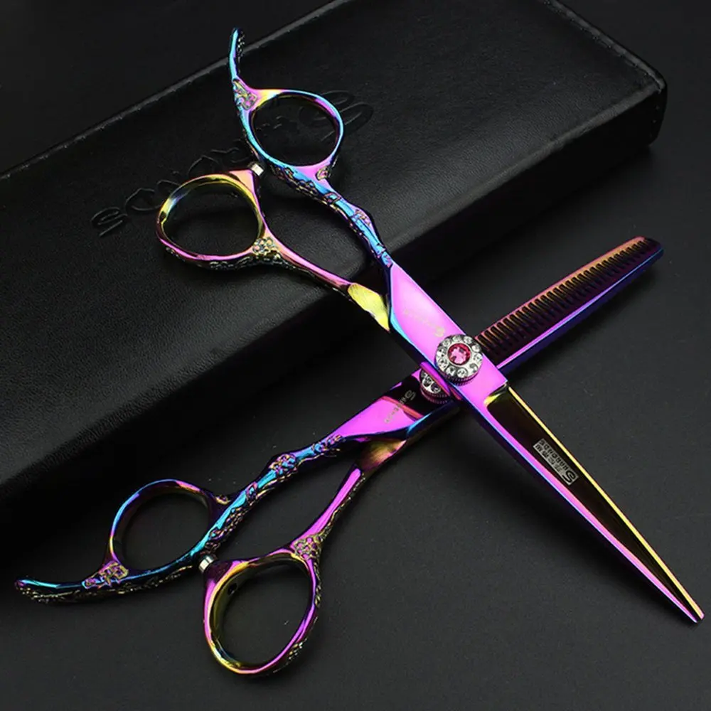 Sharonds Japan 440c Professional Hairdressing Left Hand Scissors 6 Inch Purple Salon Barber Shop Thinning Scissors Set
Sharonds Japan 440c Professional Hairdressing Left Hand Scissors 6 Inch Purple Salon Barber Shop Thinning Scissors Set
