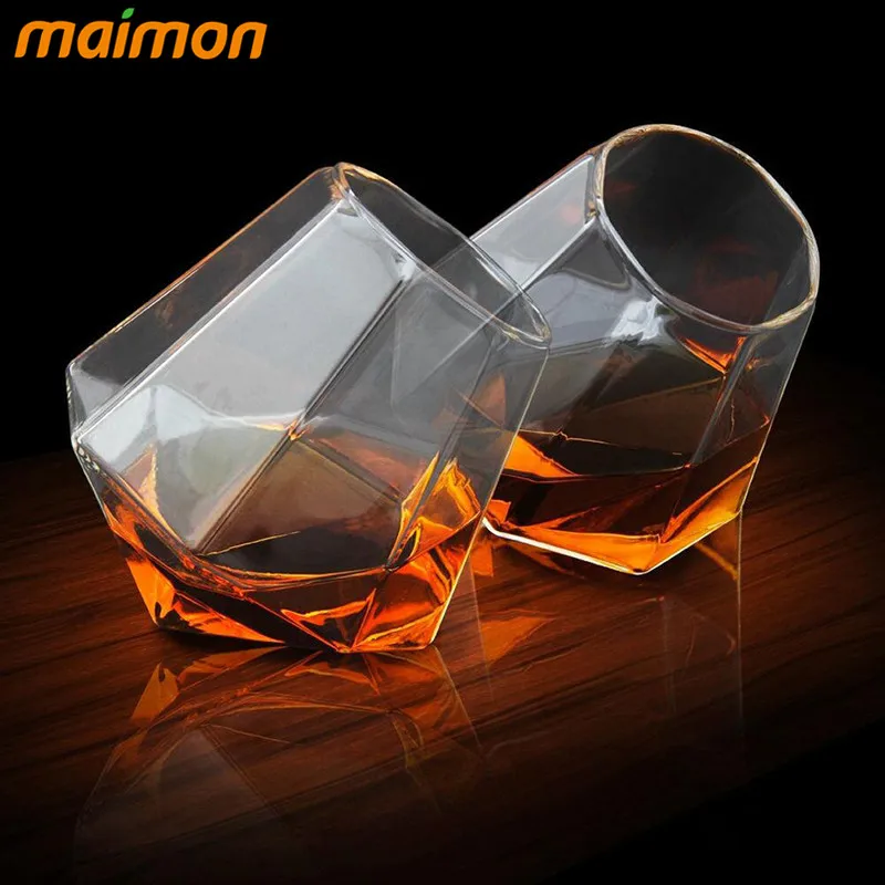 Image 1pcs Novelty Crystal Diamond Shaped Tumblers Whiskey Wine Glasses Cup Bar Beer Glass Drinking Cup Canecas Transparent Drinkware