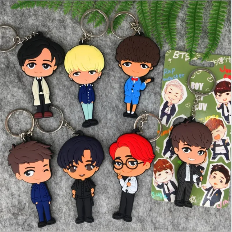 3D Double Side Soft PVC Keychain Korean Version Cosplay Figure Suga Jung Kook Key Chain Key Ring Kid Favor Trinket Gift
3D Double Side Soft PVC Keychain Korean Version Cosplay Figure Suga Jung Kook Key Chain Key Ring Kid Favor Trinket Gift