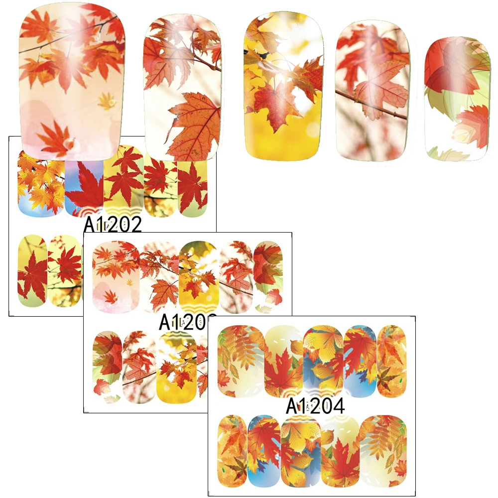 1xNail Art Water Transfer Sticker Full Cover Decals Autumn Maple Leaf Landscape Design Sticker Wrap Tips Decoration SAA1201-1212
1xNail Art Water Transfer Sticker Full Cover Decals Autumn Maple Leaf Landscape Design Sticker Wrap Tips Decoration SAA1201-1212