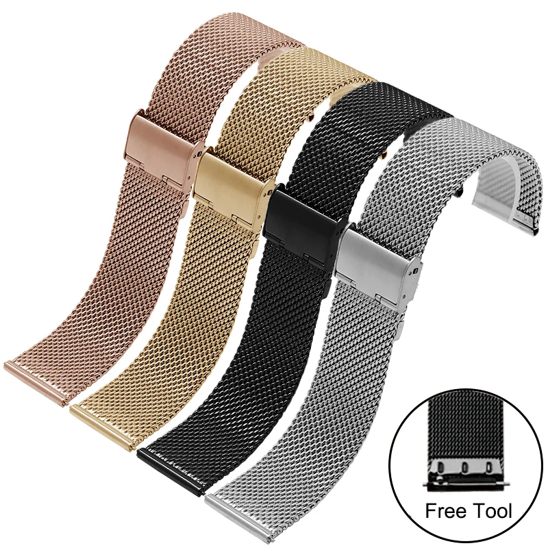 20mm 22mm Milanese mesh belt quality stainless steel watchband replacement smart watch accessories fit Samsung gear S2/S3
20mm 22mm Milanese mesh belt quality stainless steel watchband replacement smart watch accessories fit Samsung gear S2/S3