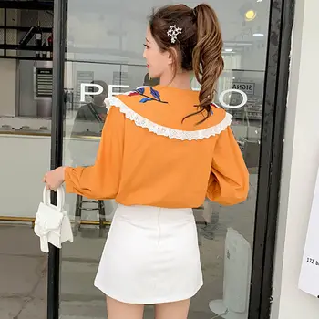 Women Sweet Blouses Sale Autumn Fashion Casual Peter Pan Collar Solid Shirt Long Sleeve Women Ruffles Tops Shirts Blusas Mujer
Women Sweet Blouses Sale Autumn Fashion Casual Peter Pan Collar Solid Shirt Long Sleeve Women Ruffles Tops Shirts Blusas Mujer