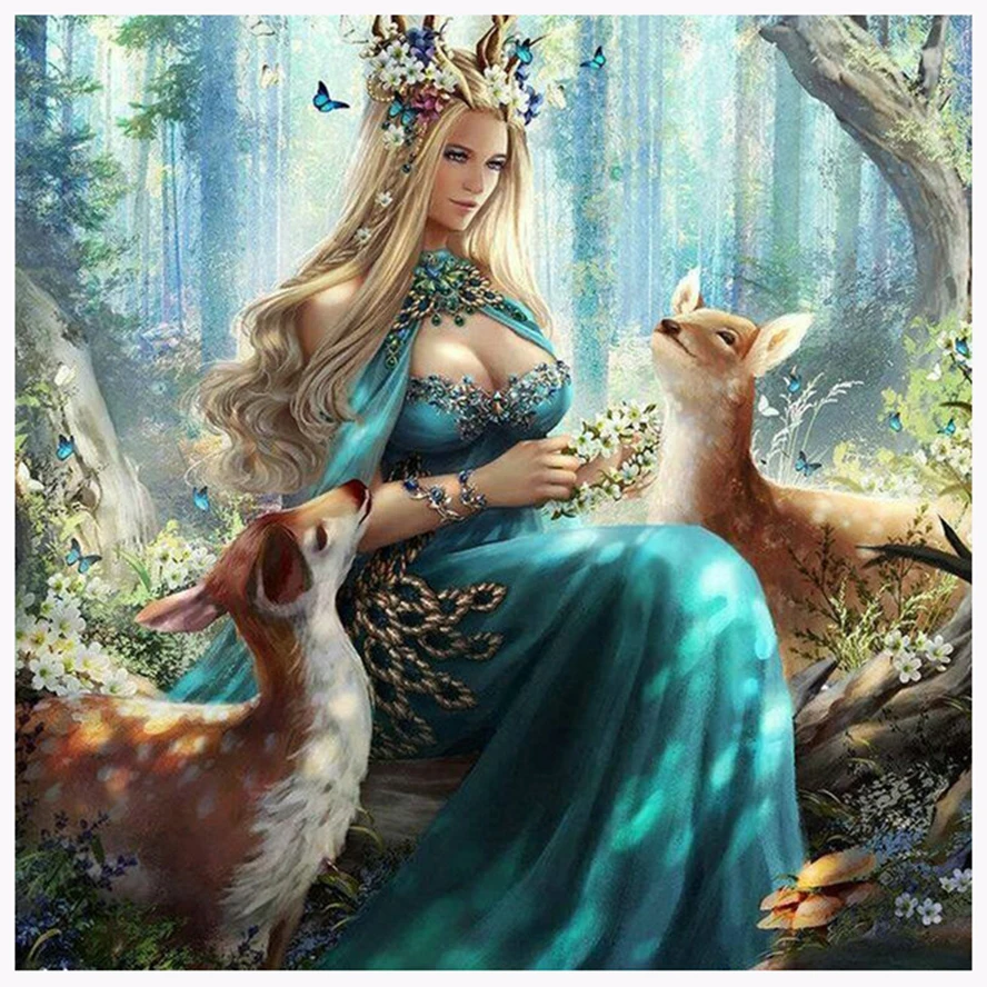 5d diy diamond painting cross stitch kit Diamond embroidery Forest fairy and deer picture diamond mosaic pattern gift AS703
5d diy diamond painting cross stitch kit Diamond embroidery Forest fairy and deer picture diamond mosaic pattern gift AS703