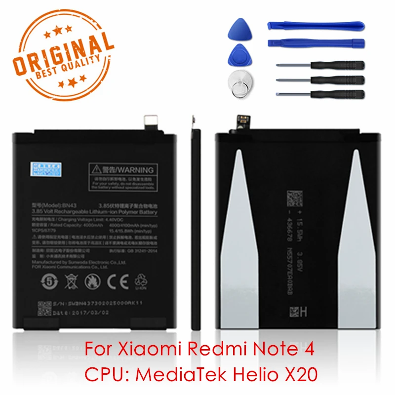 Original BN41 Battery For Xiaomi Redmi Note 4 MediaTek Phone Charging Batteries 4000mAh Capacity Lithium Polymer Replacement
Original BN41 Battery For Xiaomi Redmi Note 4 MediaTek Phone Charging Batteries 4000mAh Capacity Lithium Polymer Replacement