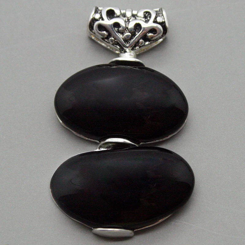 simply and generous styles 10X22mm gourd-shaped black Stone Beads 925 Sterling Silver Pendant
simply and generous styles 10X22mm gourd-shaped black Stone Beads 925 Sterling Silver Pendant