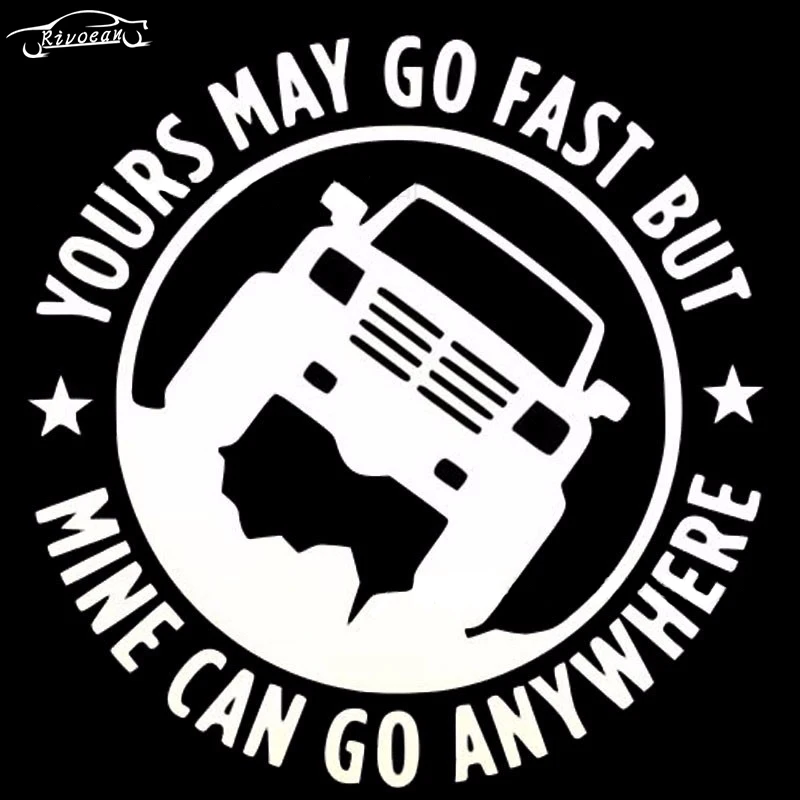 15CM*15CM Creative 4X4 YOURS MAY GO FAST MINE CAN GO ANYWHERE Funny Car Stickers Automobiles Accessories
15CM*15CM Creative 4X4 YOURS MAY GO FAST MINE CAN GO ANYWHERE Funny Car Stickers Automobiles Accessories