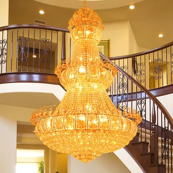 Modern Large Gold Crystal Chandeliers Lights Fixture American Big Golden Crystal Droplight Home Indoor Hotel Hall Club Lighting
Modern Large Gold Crystal Chandeliers Lights Fixture American Big Golden Crystal Droplight Home Indoor Hotel Hall Club Lighting