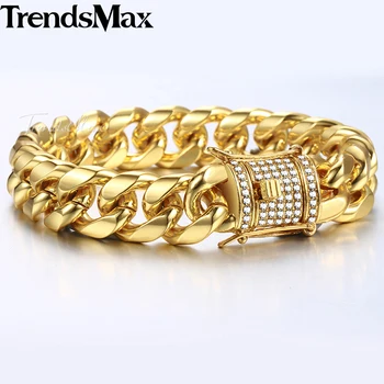 14mm Men's Bracelet Iced Out CZ Gold Miami Curb Cuban Link Chain Bracelets 2018 Fashion Hip Hop Male Jewelry Dropshipping KGB451
14mm Men's Bracelet Iced Out CZ Gold Miami Curb Cuban Link Chain Bracelets 2018 Fashion Hip Hop Male Jewelry Dropshipping KGB451
