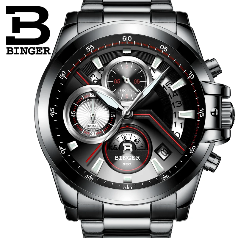 Chronogra 2016 New Luxury Watch Brand BINGER Quartz Watch Men Steel Fashion Clock Male Waterproof Watches With Complete Calendar
Chronogra 2016 New Luxury Watch Brand BINGER Quartz Watch Men Steel Fashion Clock Male Waterproof Watches With Complete Calendar