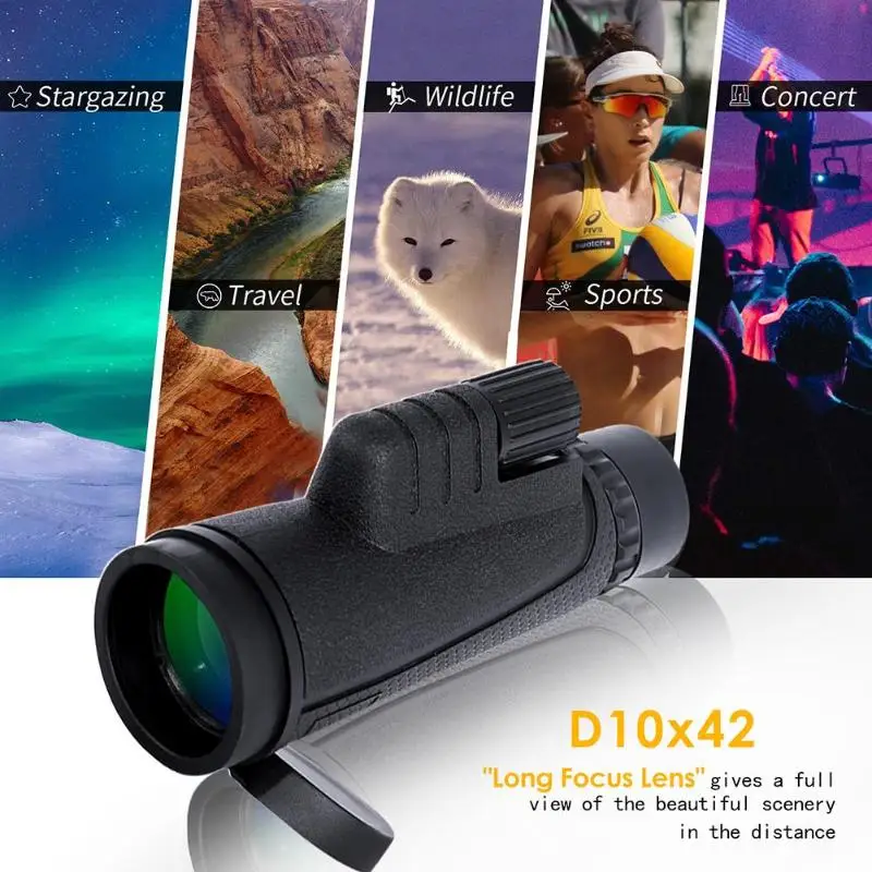 BAK4 Monocular Telescope Portable Night Vision Pocket 10x42 Zoom Single Tube Scope Outdoor Sports Telescopes Camping Hilking
BAK4 Monocular Telescope Portable Night Vision Pocket 10x42 Zoom Single Tube Scope Outdoor Sports Telescopes Camping Hilking
