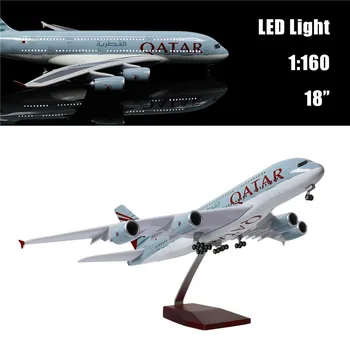 46CM 1:160 Diecast Airplane Model QATAR Airbus 380 with LED Light(Touch or Sound Control)Model P for Decoration or Gift
46CM 1:160 Diecast Airplane Model QATAR Airbus 380 with LED Light(Touch or Sound Control)Model P for Decoration or Gift