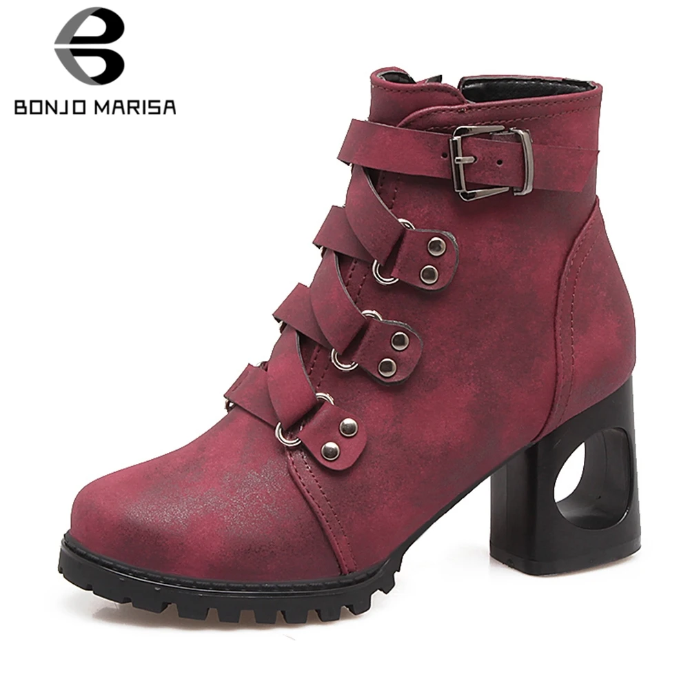 BONJOMARISA New Hot Sale Retro Ankle Boots Women 2019 Add Fur Autumn Large Size 34-43 Women High Heels Shoes Woman
BONJOMARISA New Hot Sale Retro Ankle Boots Women 2019 Add Fur Autumn Large Size 34-43 Women High Heels Shoes Woman