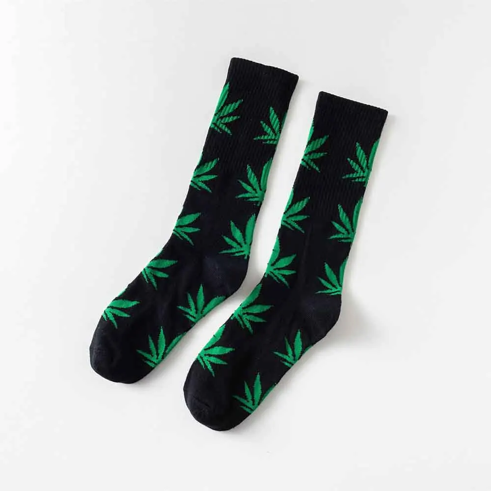 Fashion-1Pair-comfortable-high-quality-cotton-socks-hemp-leaf-maple-leaves-casual-long-weed-crew-socks