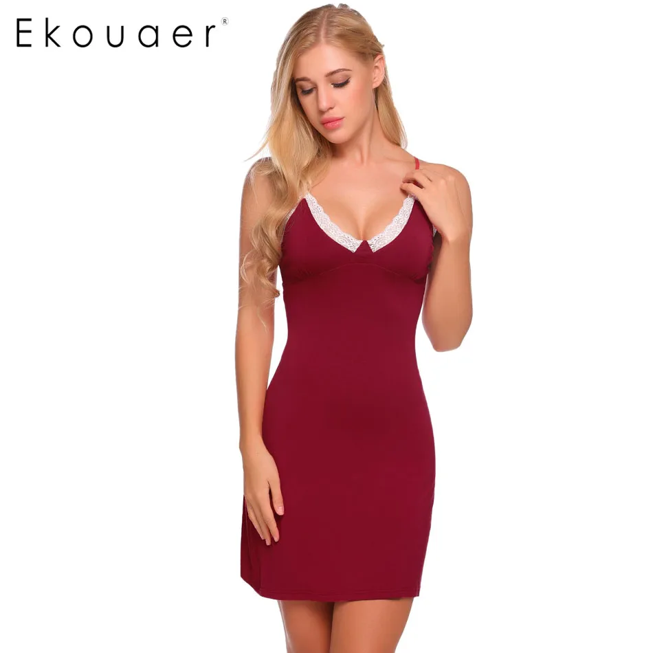 Ekouaer Sexy Sleepwear Nightgowns Women Sleeveless Nightwear Summer V-Neck Chemise Nightgown Lace Slip Sleep Dress Home Clothing
Ekouaer Sexy Sleepwear Nightgowns Women Sleeveless Nightwear Summer V-Neck Chemise Nightgown Lace Slip Sleep Dress Home Clothing