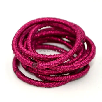 50PCS fushia 4mm glitter elastic pony tail holders hair bands with gluing connection,bling bling elastic hair ties
50PCS fushia 4mm glitter elastic pony tail holders hair bands with gluing connection,bling bling elastic hair ties