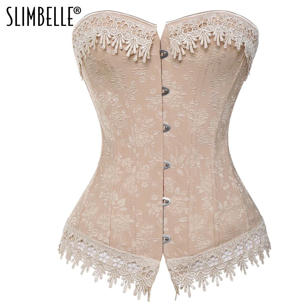 Women Steampunk Gothic Nude Floral Waist Trainer Overbust Corset Lace up Sexy Lingerie Plus Size Shapewear Corsets and Bustiers
Women Steampunk Gothic Nude Floral Waist Trainer Overbust Corset Lace up Sexy Lingerie Plus Size Shapewear Corsets and Bustiers