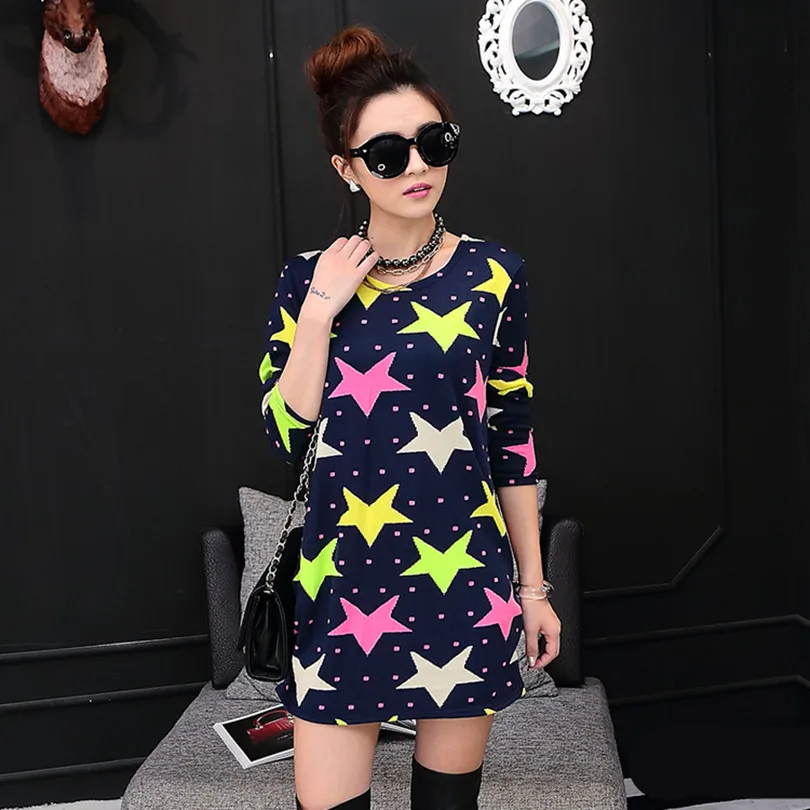 Thin new 2018 Fashion Women autumn winter Pullovers Knitted Sweaters casual thin loose sweater print tunic long sleeve
Thin new 2018 Fashion Women autumn winter Pullovers Knitted Sweaters casual thin loose sweater print tunic long sleeve