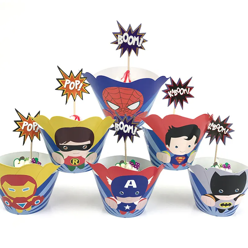 12sets Super Hero Avengers Superman Batman Cupcake Wrapper Topper Kids Birthday Party Candy Bar Supplies Boom Cupcake Case Liner
12sets Super Hero Avengers Superman Batman Cupcake Wrapper Topper Kids Birthday Party Candy Bar Supplies Boom Cupcake Case Liner