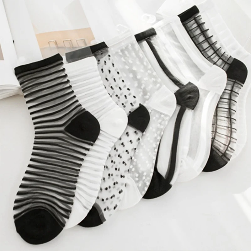 Harajuku Women Fashion Sheer Mesh Glass Silk Socks Ladies Ultrathin Transparent Crystal Lace Fabulous Elastic Summer Ankle
Harajuku Women Fashion Sheer Mesh Glass Silk Socks Ladies Ultrathin Transparent Crystal Lace Fabulous Elastic Summer Ankle