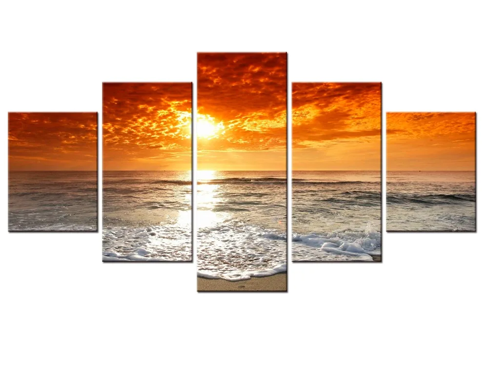 5 panel art Sunset sea beach painting Home Wall Decor Print Painting on canvas art print landscape picture
5 panel art Sunset sea beach painting Home Wall Decor Print Painting on canvas art print landscape picture