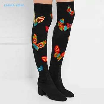 Botas Mujer Butterfly Prints Women Over Knee Boots Pointed Toe Suede Shoes Party Chunky Heels Woman Thigh High Stretch Booties
Botas Mujer Butterfly Prints Women Over Knee Boots Pointed Toe Suede Shoes Party Chunky Heels Woman Thigh High Stretch Booties