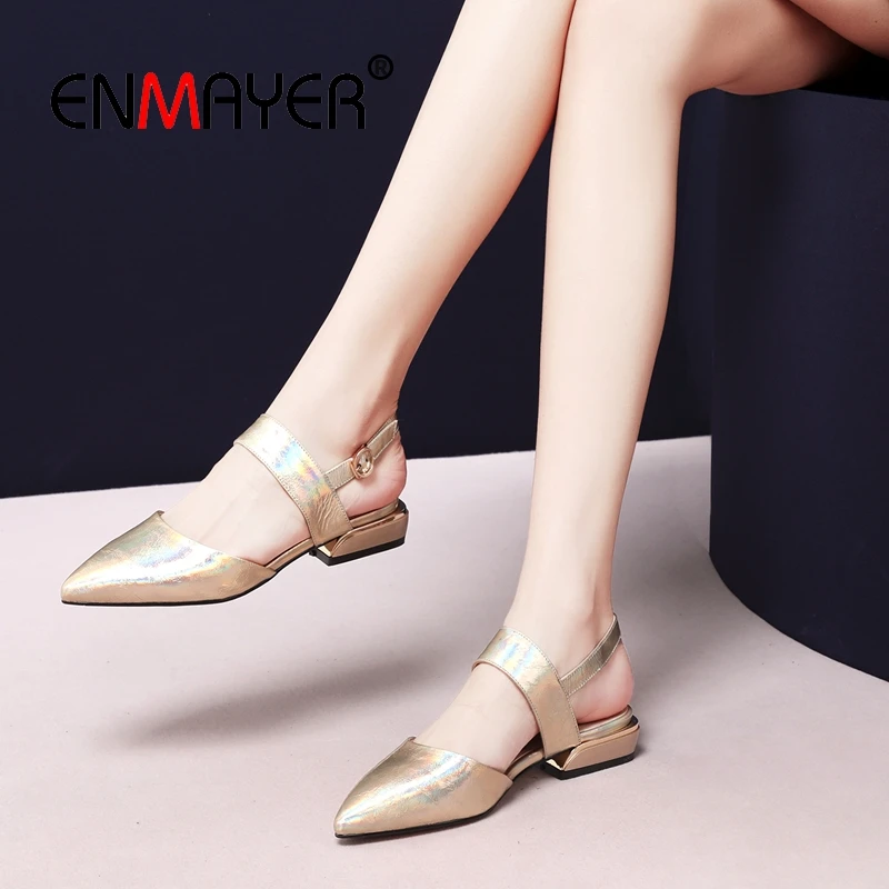 ENMAYER 2019 New Arrival Women Med High Fashion Pumps Genuine Leather Pointed Toe Casual Women Shoes Size 34-41 LY1963
ENMAYER 2019 New Arrival Women Med High Fashion Pumps Genuine Leather Pointed Toe Casual Women Shoes Size 34-41 LY1963