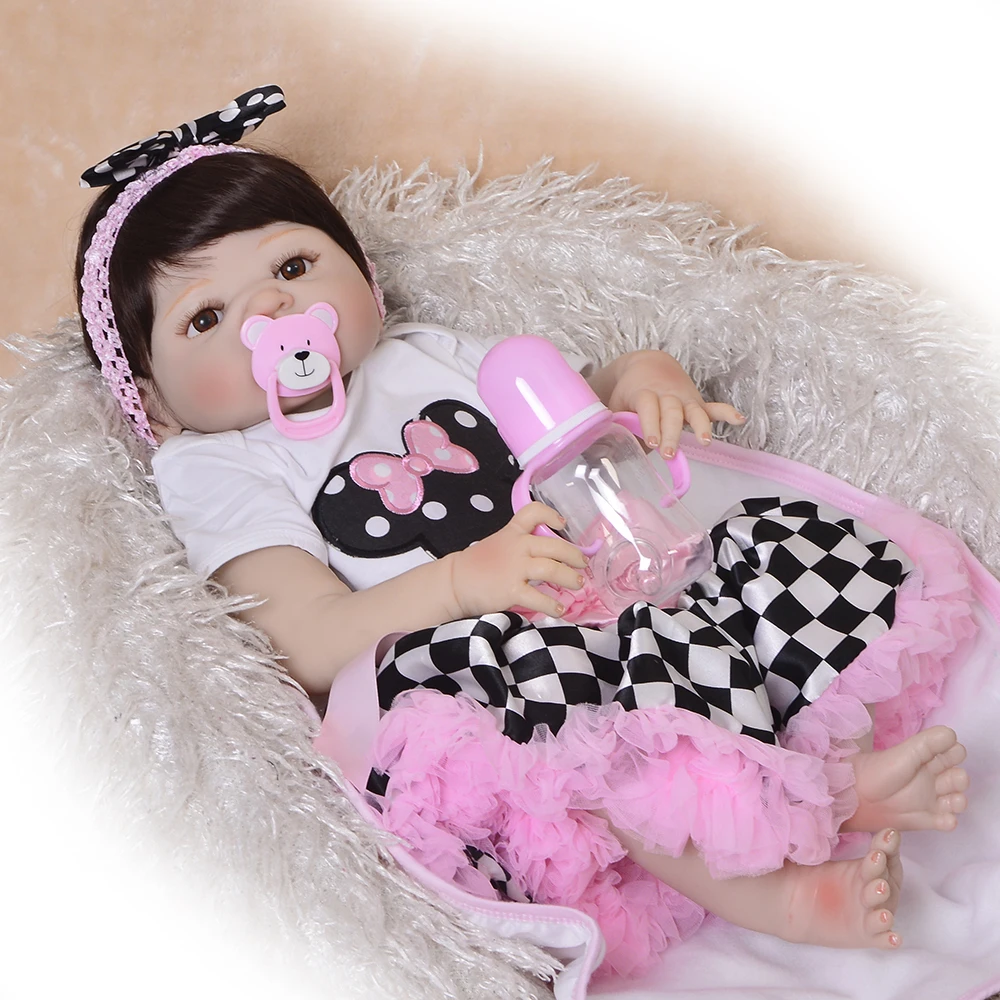 22 дюймов 55 см reborn полный силикона baby коллекционные куклы винил новорожденный