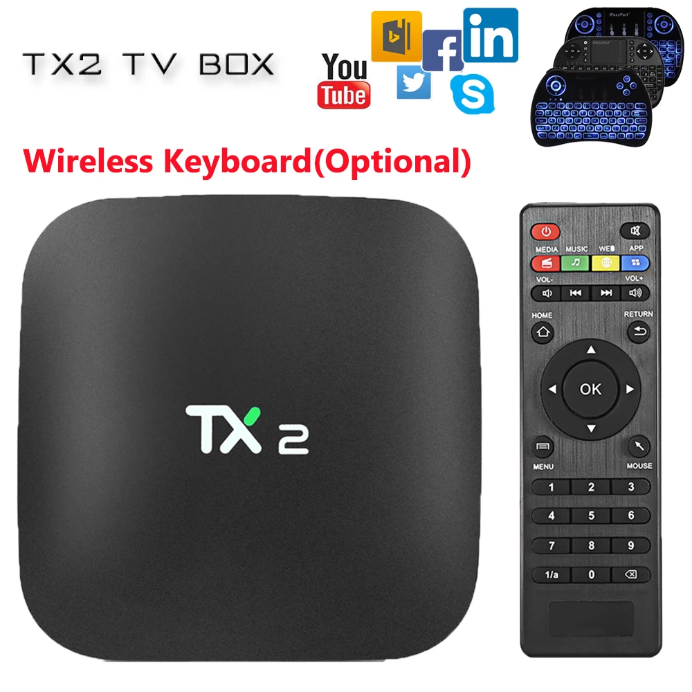 TX2 R2 Smart TV Box 2GB/16GB Android 6.0 Bluetooth2.0 RK3229 KD Reproductor multimedia Rockchip H.265 4 K 2.4G wiFi Set Top caja
TX2 R2 Smart TV Box 2GB/16GB Android 6.0 Bluetooth2.0 RK3229 KD Reproductor multimedia Rockchip H.265 4 K 2.4G wiFi Set Top caja