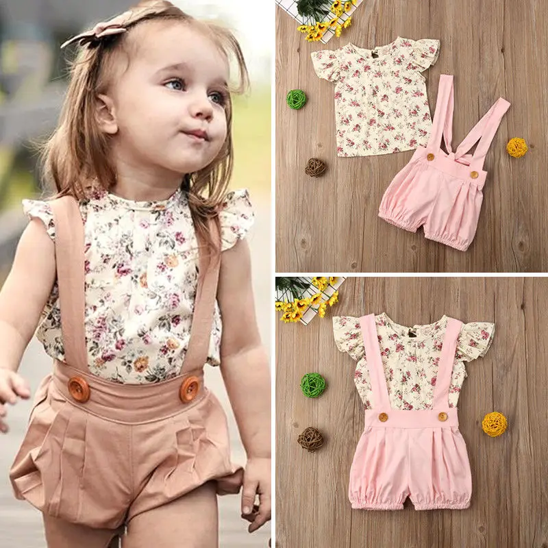 2019 Newest Hot 2Pcs Girls Clothes Toddler Infant Kid Baby Girl Floral Sleeveless Tops Bib Shorts Overalls Outfits 2PCS Clothes
2019 Newest Hot 2Pcs Girls Clothes Toddler Infant Kid Baby Girl Floral Sleeveless Tops Bib Shorts Overalls Outfits 2PCS Clothes