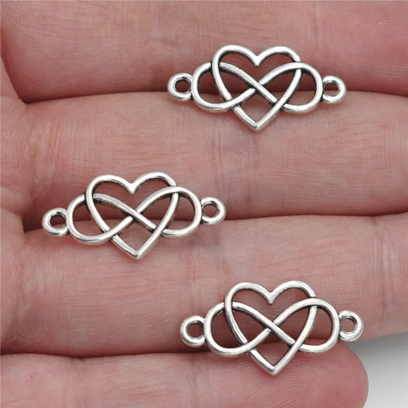 8pcs 25*12mm Antique Silver Plated Heart Infinity Charm Connectors for Bracelet Necklace Jewelry Making Findings Accessories DIY
8pcs 25*12mm Antique Silver Plated Heart Infinity Charm Connectors for Bracelet Necklace Jewelry Making Findings Accessories DIY