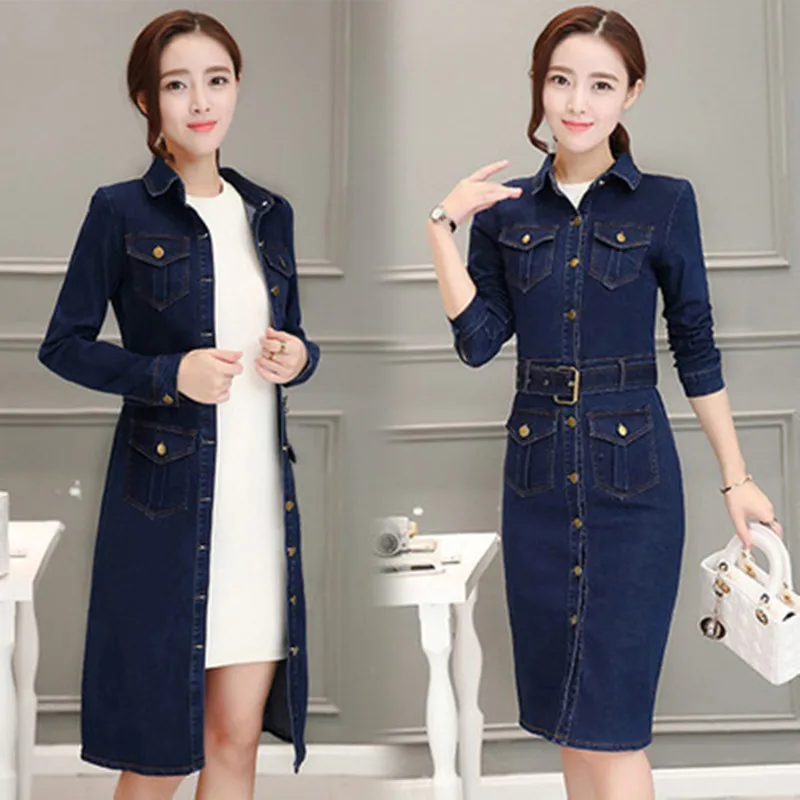 New Spring Autumn Women Dresses Plus Size Fashion Casual Solid Single Button Sashes Slim Jeans Dress For Women Denim One-Piece
New Spring Autumn Women Dresses Plus Size Fashion Casual Solid Single Button Sashes Slim Jeans Dress For Women Denim One-Piece