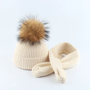 Knit Hat Scarf Set Baby Boy Girl Winter Beanie Warm Angora Real Raccoon Fur Pompon Headwear Skiing Outdoor Accessory
Knit Hat Scarf Set Baby Boy Girl Winter Beanie Warm Angora Real Raccoon Fur Pompon Headwear Skiing Outdoor Accessory