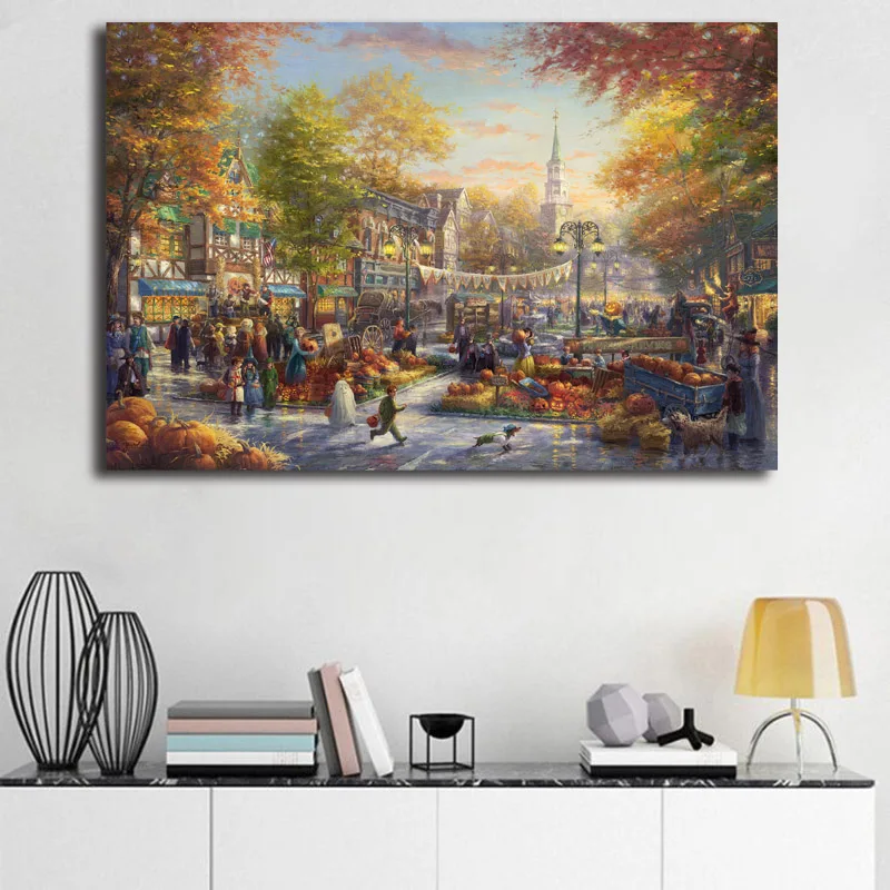 The Pumpkin Festival Autumn Thomas Kinkade Canvas Prints Picture Modular Paintings For Living Room Poster On The Wall Home Decor
The Pumpkin Festival Autumn Thomas Kinkade Canvas Prints Picture Modular Paintings For Living Room Poster On The Wall Home Decor
