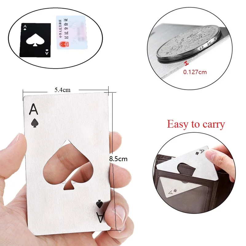 Multipurpose spade A credit opener beer poker tool bottle multifunction kit card pocket edc multi multitool gear
Multipurpose spade A credit opener beer poker tool bottle multifunction kit card pocket edc multi multitool gear