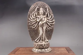 Exquisite Chinese Tibet silver hand carved Guanyin Cupronickel statue of paktong
Exquisite Chinese Tibet silver hand carved Guanyin Cupronickel statue of paktong