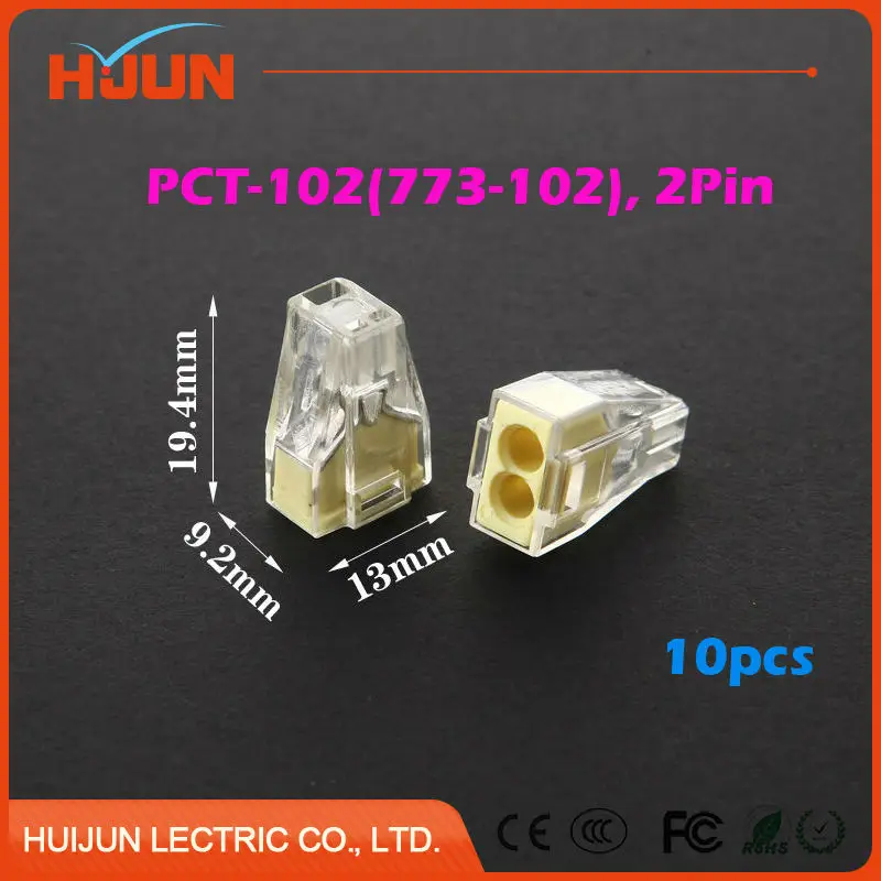 10pcs/lot PCT-102 ( 773-102) 2 Pin Conductor Wire Connector Universal Junction Terminal Push Reuseable Cable Conductor
10pcs/lot PCT-102 ( 773-102) 2 Pin Conductor Wire Connector Universal Junction Terminal Push Reuseable Cable Conductor