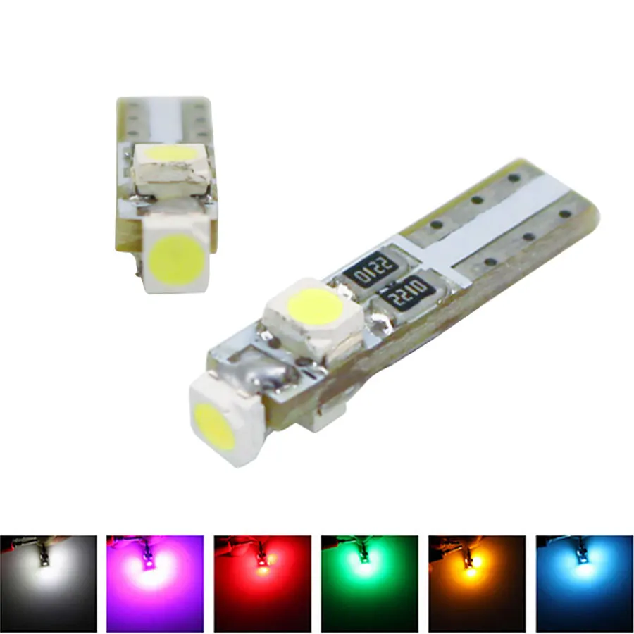

Car Auto T5 Gauge Dashboard Wedge Light LED Bulb Indicator Light 3 Smd 3528 Lamp 3SMD LED Car Styling Canbus Error Free 10X