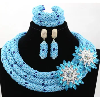 Handmade! Charming Aqua Blue African Beads Jewelry Set for Wedding Handmade Crystal Beads Women Jewelry Set Free Shipping HX819
Handmade! Charming Aqua Blue African Beads Jewelry Set for Wedding Handmade Crystal Beads Women Jewelry Set Free Shipping HX819