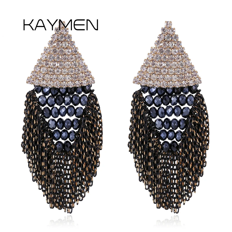 KAYMEN New 2 Colors Crystal Beads Strand Bohemian Statement Tassels Earrings for Women & Fashion Drop Bib Earrings EA-03173
KAYMEN New 2 Colors Crystal Beads Strand Bohemian Statement Tassels Earrings for Women & Fashion Drop Bib Earrings EA-03173