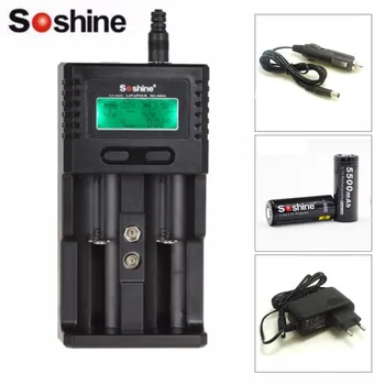 Soshine H2 Li-ion 2-Slot NiCd NiMh LCD Charger With 2PCS Soshine 26650 3.7V 5500mAh Protected Rechargeable Li-ion Battery
Soshine H2 Li-ion 2-Slot NiCd NiMh LCD Charger With 2PCS Soshine 26650 3.7V 5500mAh Protected Rechargeable Li-ion Battery
