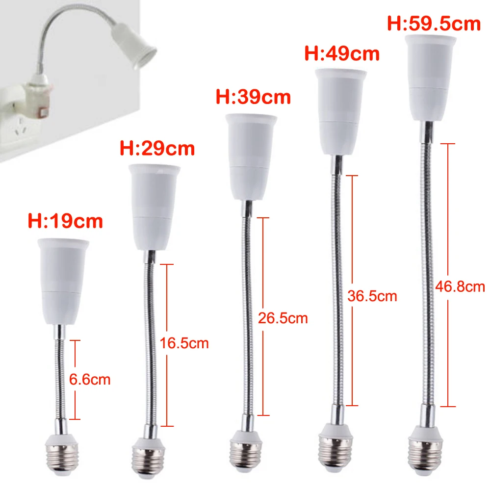 TSLEEN Flexible E27 to E27 LED Lamp base Bulb Socket Converter With 19CM 29CM 39CM 49CM 59CM Extension Light Holder Converters
TSLEEN Flexible E27 to E27 LED Lamp base Bulb Socket Converter With 19CM 29CM 39CM 49CM 59CM Extension Light Holder Converters