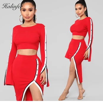 2018 New Fashion 2 piece set women sexy Button Open ForkStrapless Tops Red Skirt Rayon Bandage Homecoming Party SetsTop Quality
2018 New Fashion 2 piece set women sexy Button Open ForkStrapless Tops Red Skirt Rayon Bandage Homecoming Party SetsTop Quality