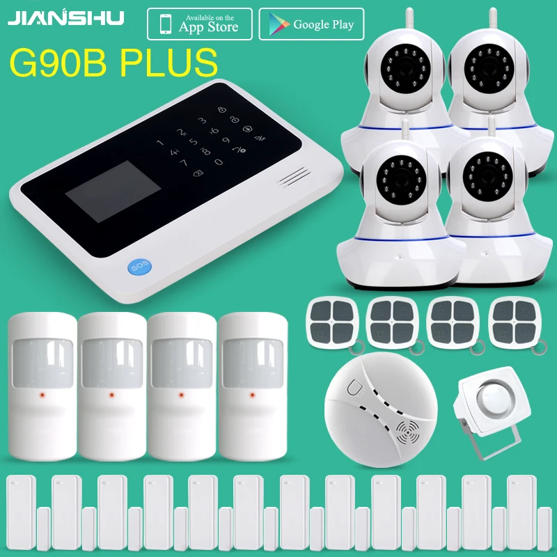JIANSHU Home Security Alarm System Home Burglar Alarm System Work with WIFI Camera GSM WIFI Wireless Home Security Alarm System
JIANSHU Home Security Alarm System Home Burglar Alarm System Work with WIFI Camera GSM WIFI Wireless Home Security Alarm System