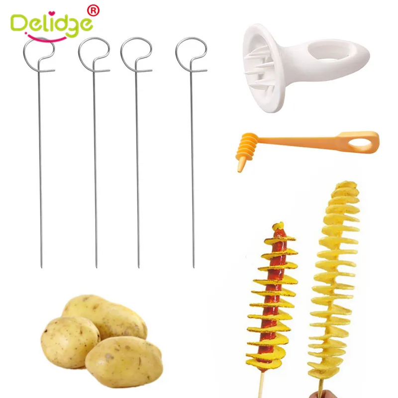 Delidge 4 pcs Potato Spiral Cutter Slicer Spiral Chips Rotate Potato Tower Making Twist Shredder Kitchen Cooking Tools
Delidge 4 pcs Potato Spiral Cutter Slicer Spiral Chips Rotate Potato Tower Making Twist Shredder Kitchen Cooking Tools