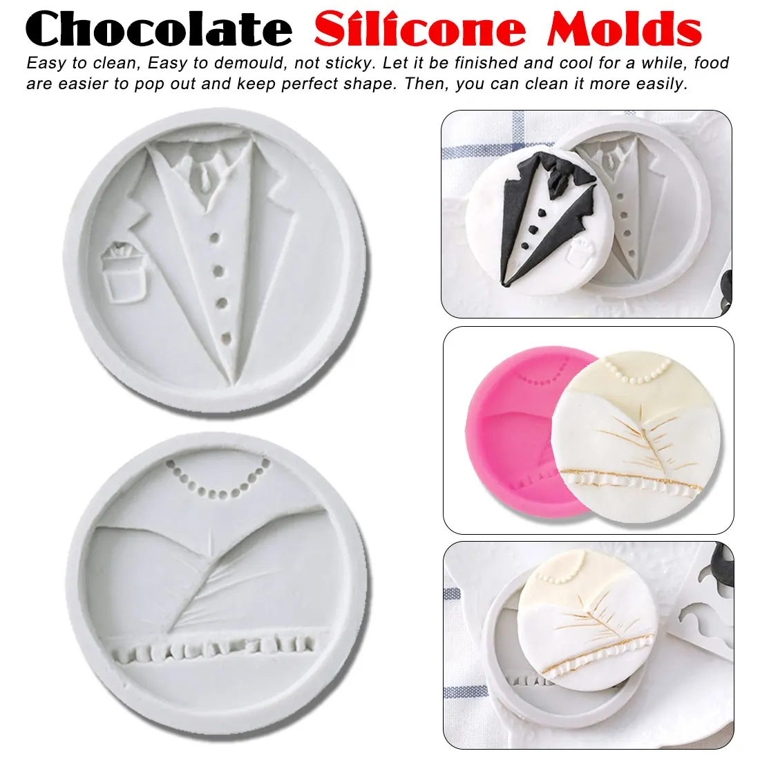 Dress Pattern Chocolate Mold Men Ladies Pattern Chocolate Fudge Mold DIY Silicone Mold Cake Cooking Tools
Dress Pattern Chocolate Mold Men Ladies Pattern Chocolate Fudge Mold DIY Silicone Mold Cake Cooking Tools