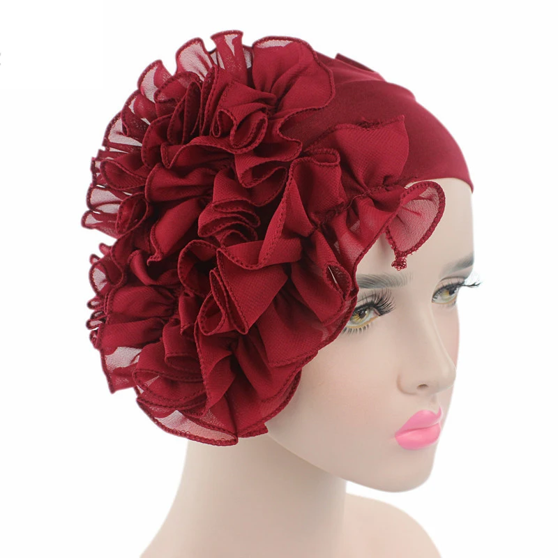Women Chiffon Headdress Flower Elastic Wide Hair Band Large Flower Muslim Headwear Soft Chemo Hat Hijab Hair Accessories
Women Chiffon Headdress Flower Elastic Wide Hair Band Large Flower Muslim Headwear Soft Chemo Hat Hijab Hair Accessories